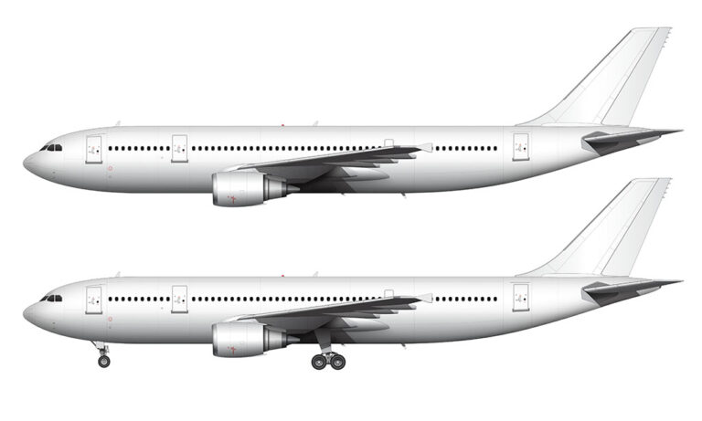 Airbus A300-600 (and A300-600F) blank illustration templates