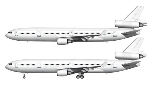 McDonnell Douglas MD-11 (and MD-11F) blank illustration templates