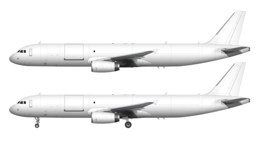 All White Airbus A321(P2F) Illustration