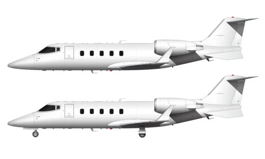 All White Learjet 60 Illustration